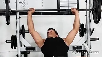 huge tits gf cheating bf at the gym