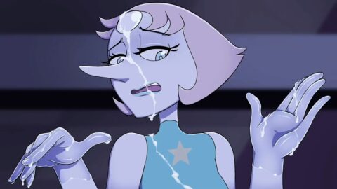 Pearl ajuda com punheta e gozada